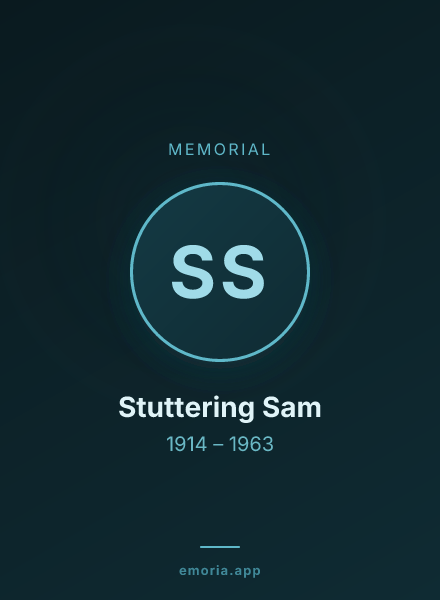 Memorial portrait of Stuttering Sam