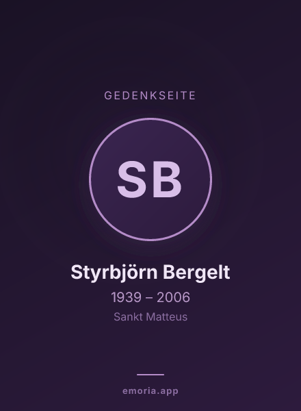 Gedenkportrait von Styrbjörn Bergelt