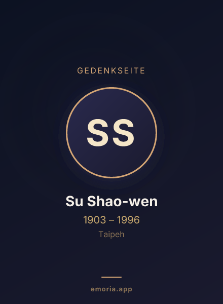 Gedenkportrait von Su Shao-wen