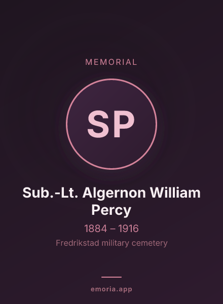 Memorial portrait of Sub.-Lt. Algernon William Percy