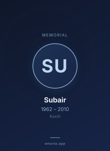 Memorial portrait of Subair