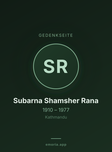Gedenkportrait von Subarna Shamsher Rana