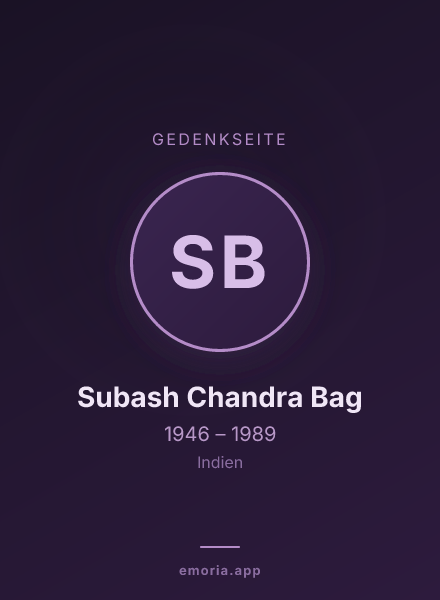 Gedenkportrait von Subash Chandra Bag