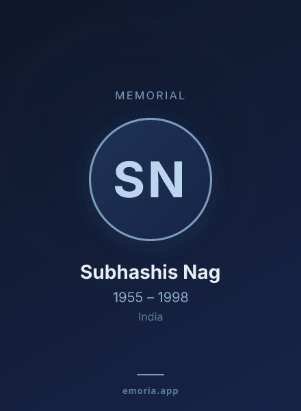 Memorial portrait of Subhashis Nag