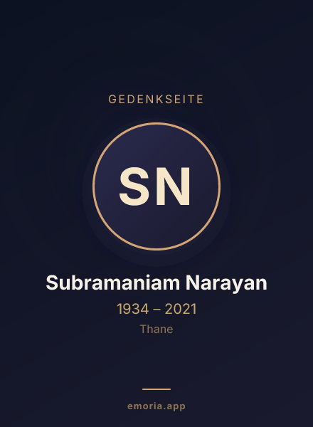 Gedenkportrait von Subramaniam Narayan