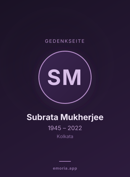 Gedenkportrait von Subrata Mukherjee