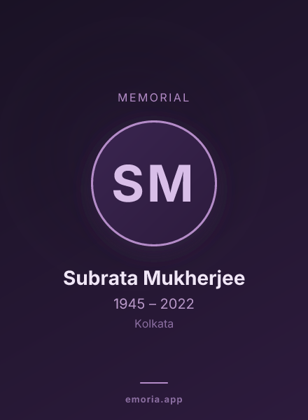Memorial portrait of Subrata Mukherjee