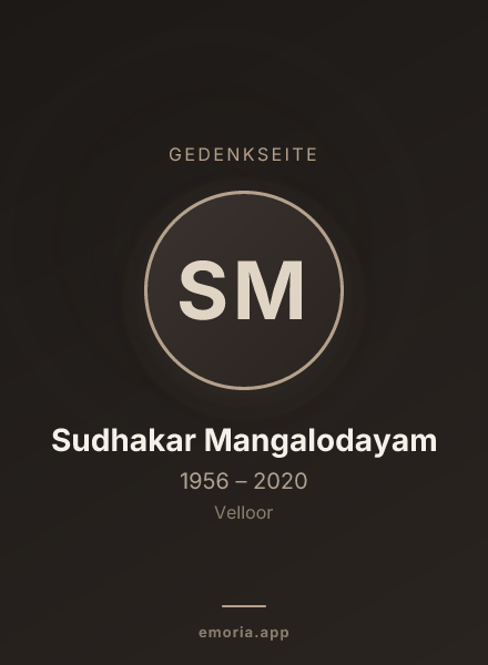 Gedenkportrait von Sudhakar Mangalodayam