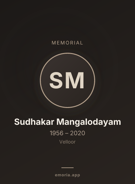 Memorial portrait of Sudhakar Mangalodayam