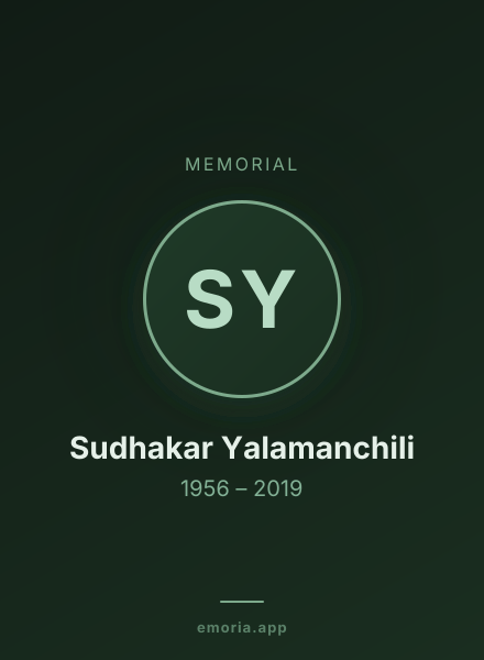 Memorial portrait of Sudhakar Yalamanchili