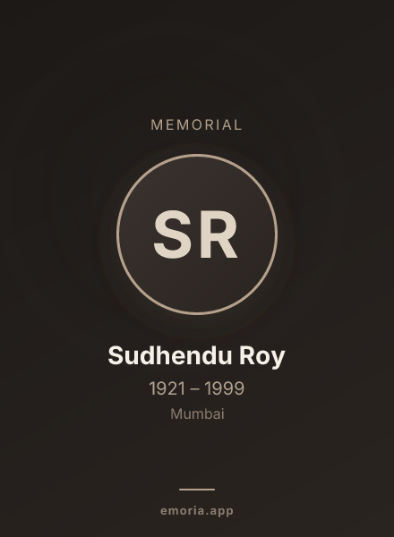 Memorial portrait of Sudhendu Roy