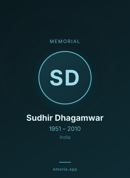 Memorial portrait of Sudhir Dhagamwar