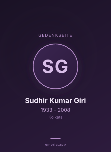 Gedenkportrait von Sudhir Kumar Giri