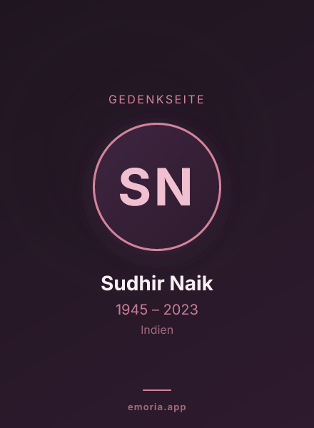 Gedenkportrait von Sudhir Naik