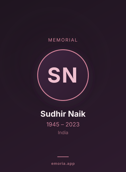 Memorial portrait of Sudhir Naik