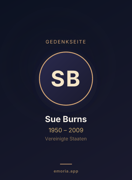 Gedenkportrait von Sue Burns
