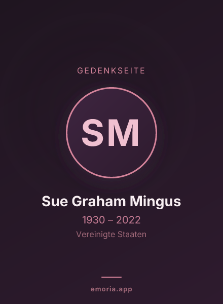 Gedenkportrait von Sue Graham Mingus