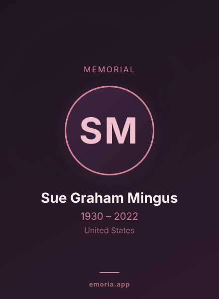 Memorial portrait of Sue Graham Mingus