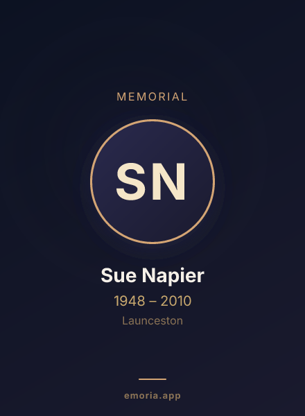 Memorial portrait of Sue Napier