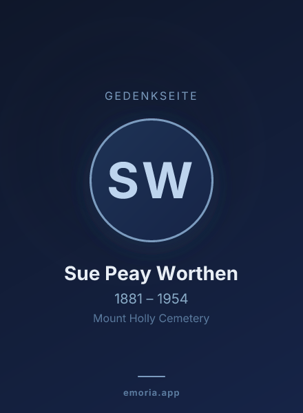 Gedenkportrait von Sue Peay Worthen