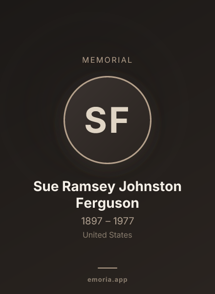 Memorial portrait of Sue Ramsey Johnston Ferguson