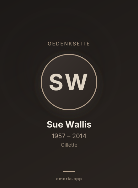 Gedenkportrait von Sue Wallis