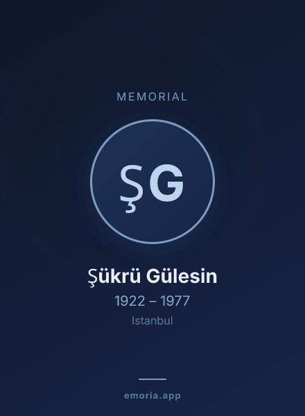 Memorial portrait of Şükrü Gülesin