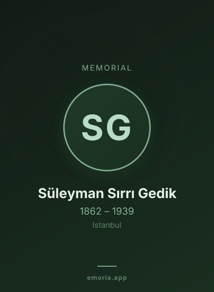 Memorial portrait of Süleyman Sırrı Gedik