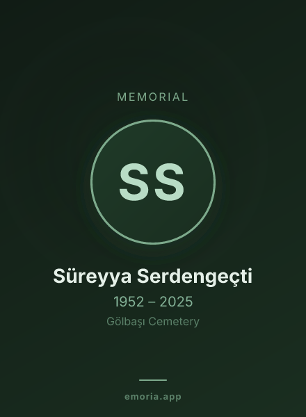 Memorial portrait of Süreyya Serdengeçti