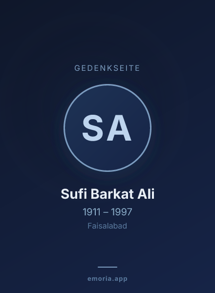 Gedenkportrait von Sufi Barkat Ali