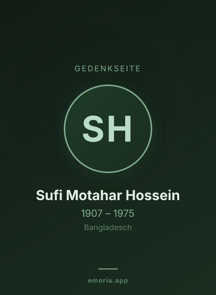 Gedenkportrait von Sufi Motahar Hossein