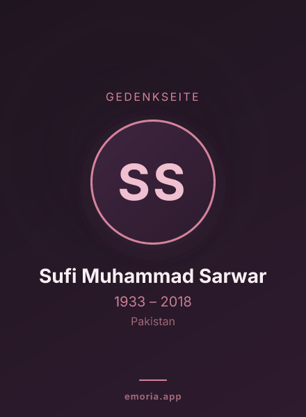 Gedenkportrait von Sufi Muhammad Sarwar