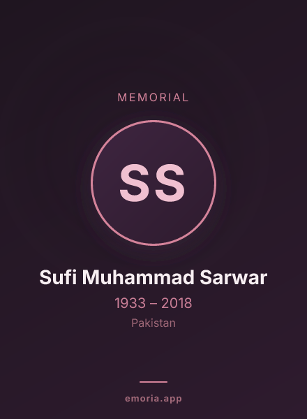 Memorial portrait of Sufi Muhammad Sarwar