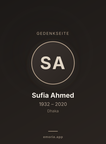 Gedenkportrait von Sufia Ahmed