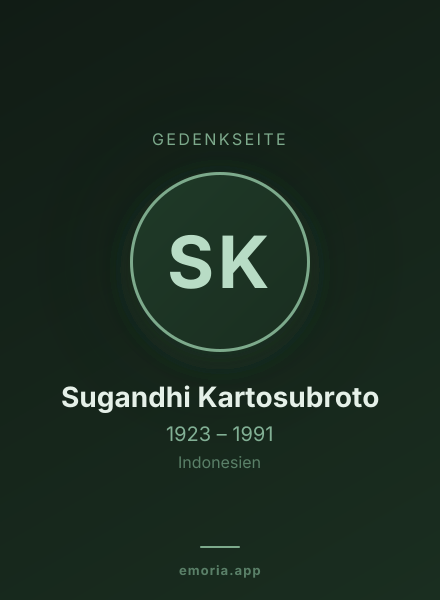 Gedenkportrait von Sugandhi Kartosubroto