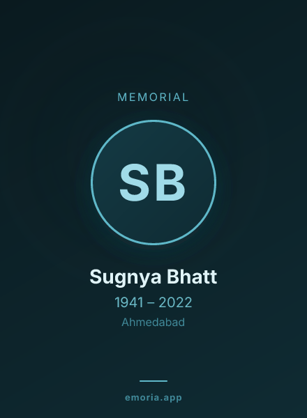Memorial portrait of Sugnya Bhatt