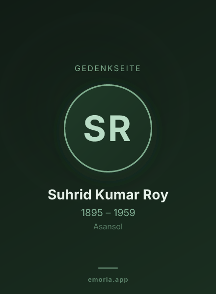 Gedenkportrait von Suhrid Kumar Roy