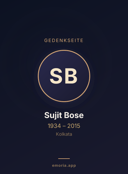 Gedenkportrait von Sujit Bose