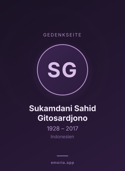 Gedenkportrait von Sukamdani Sahid Gitosardjono