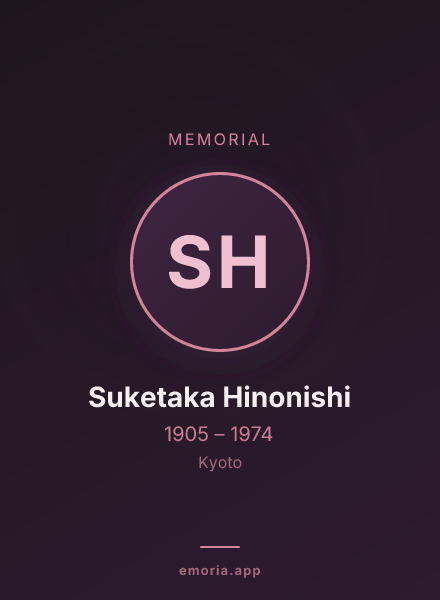 Memorial portrait of Suketaka Hinonishi