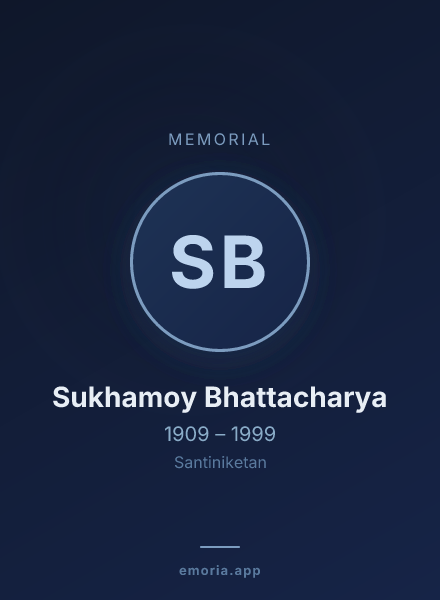 Memorial portrait of Sukhamoy Bhattacharya
