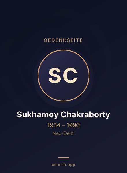 Gedenkportrait von Sukhamoy Chakraborty