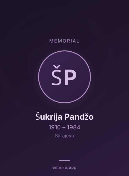 Memorial portrait of Šukrija Pandžo