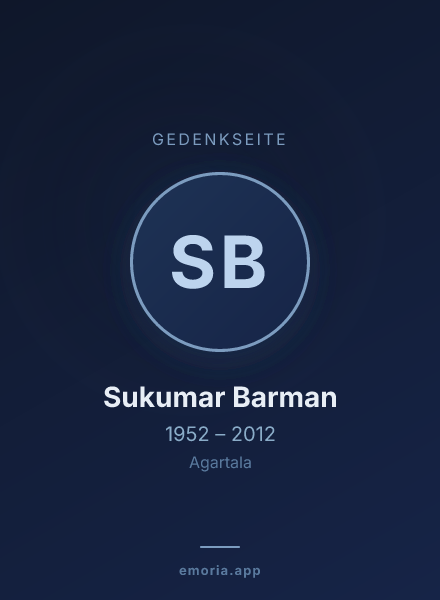 Gedenkportrait von Sukumar Barman