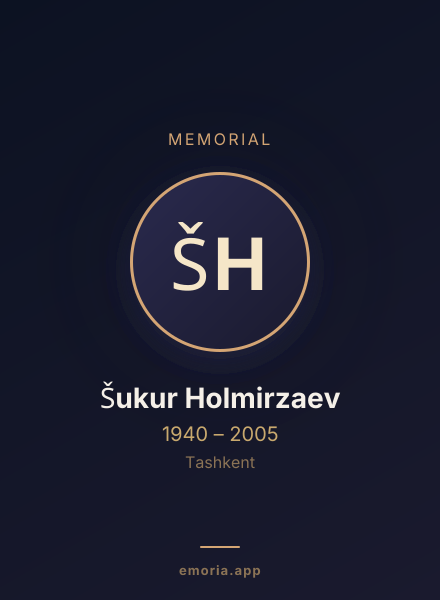 Memorial portrait of Šukur Holmirzaev