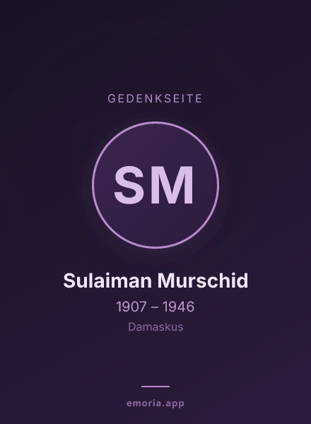 Gedenkportrait von Sulaiman Murschid