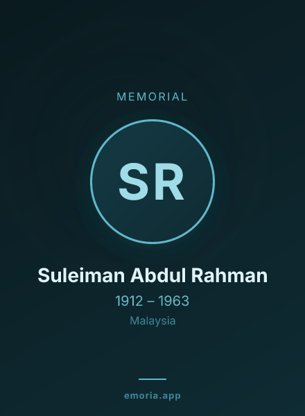 Memorial portrait of Suleiman Abdul Rahman