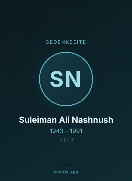 Gedenkportrait von Suleiman Ali Nashnush
