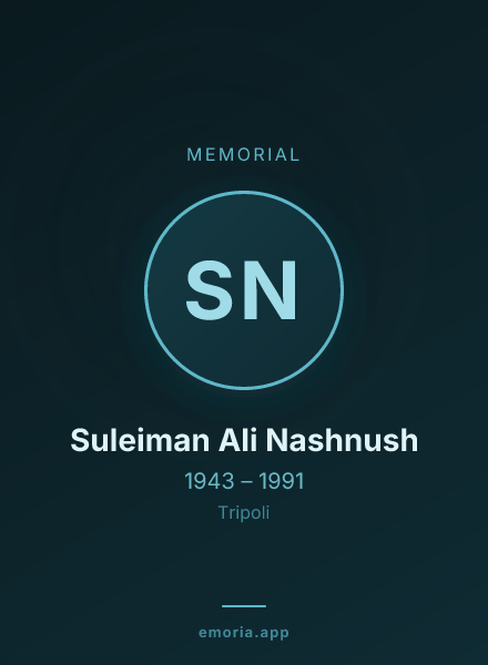 Memorial portrait of Suleiman Ali Nashnush