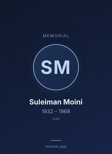 Memorial portrait of Suleiman Moini